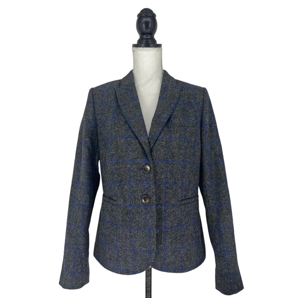 Boden British Tweed by Moon Wool Blazer in Charcoal Windowpane - Picture 2 of 16